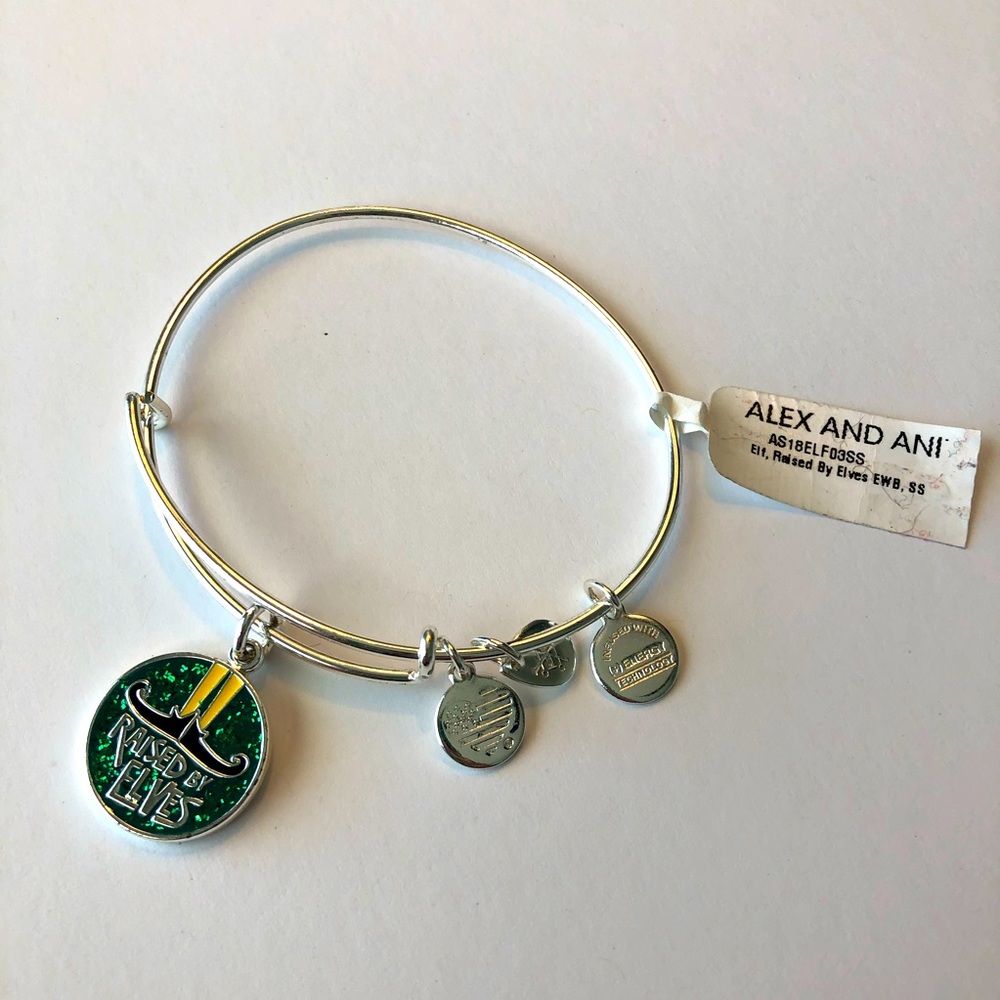 Alex and Ani Elf Raised by Elves Bangle Shiny Silver Bangle Bracelet - Picture 2 of 4